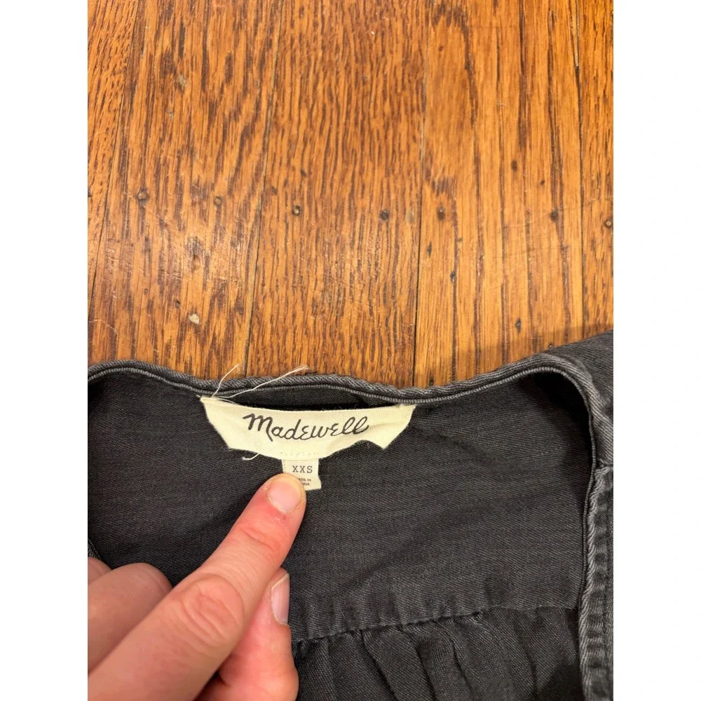 Madewell Black Denim Wrap XXS Top Side Tie Indie Sleaze 90s y2k rockstar